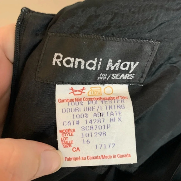 Vintage Little Black Dress Size 16 Randi May  for Sears - Picture 5 of 7